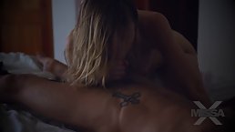 Frisky babe with small tits is moaning while getting her pussy licked, before a hardcore fuck