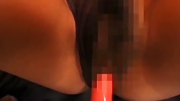Japanese sluts with hairy pussies are riding a double ended dildo and moaning from pleasure