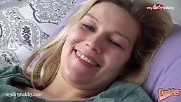 Cock loving blonde plumper with big tits is getting filled up with dick and cum