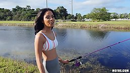 Maya Bijou likes fishing, but even more she likes to get fucked hard, in the nature