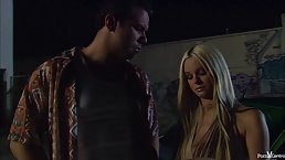 Frisky blonde slut is getting hammered in the middle of the night after sucking a huge dick