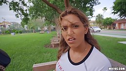 Slut in black fishnets, Gia Derza likes to have anal sex, every once in a while