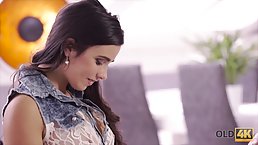 Seductive Latin brunette is about to fuck her landlord to pay the rent for a full month