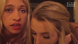Two adorable blondes visited their old friend and had a threesome with him, just for fun