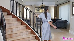 India Summers got down and dirty with her new maid, Emily Willis, and liked it a lot