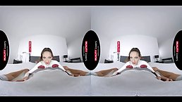 Latex chick is a queen of VR pleasure, since she likes to ride cocks all day long