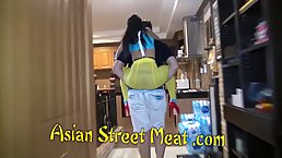 Horny Thai chick started working as a prostitute just because she likes sex so much