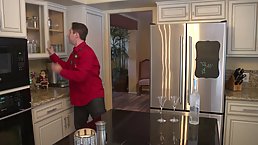 Hot woman is fucking her horny step- son, while they are completely alone at home