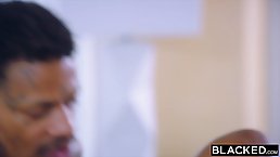 Black guy likes the type of a blowjob a white slut is giving him for free