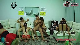Kinky couples are orgying in the late afternoon and moaning from pleasure during intense orgasms