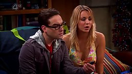 Naughty blonde honey, Kaley Cuoco looks hot while not wearing a bra under her shirt