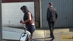 Curvaceous brunette, Devon Bree likes to get spanked while riding dick and having anal sex