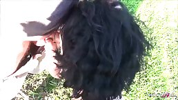 Mature brunette seduced a younger guy and his best friend and had sex with both of them