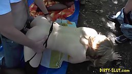 Nicole is a slutty housewife who is about to make a porn video with two guys