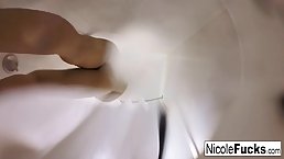 Nicole is a classy blonde beauty who likes to have shower in front of her web camera