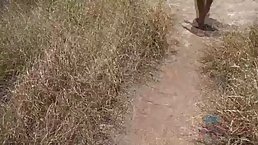 Mi Ha Doan is peeing in the nature, during the day and offering her pussy for free