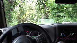 Bella Rose sucks every dick she sees, even if a guy is trying to drive