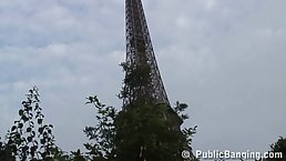 Czech blonde is sucking cock and getting fucked in a public place, to earn some cash