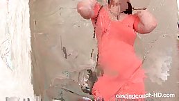 Chubby, red haired fuck doll, Stacey got down and dirty with a black guy, on the floor