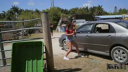 Katana is holding her leg lifted high while getting fucked the way she always wanted