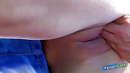 Gorgeous blonde fuck doll is getting nailed in the middle of the day and enjoying it