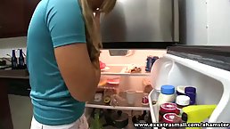 Pigtailed blonde chick is sucking her landlord's dick and getting fucked to pay the rent