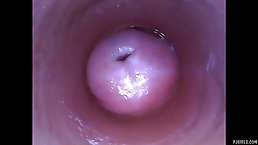 Kinky chick, Kira is making videos of the inside of her vagina, just because it feels good