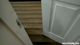 Laney Grey is sucing a big dick in a POV style and getting it inside her slit