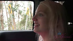 Dirty minded blonde, Kate Bloom decided to get into a stranger's car and have some fun