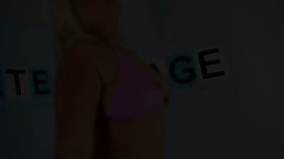 Curvaceous blonde pole dancer, Gigi doesn't mind taking off her clothes and dancing completely naked