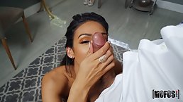 Hot brunette bride, Katana Kombat is getting fucked while wearing a wedding dress and enjoying it