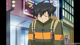 Hentai brunette is fucking her roommate every once in a while, because she likes his stiff dick