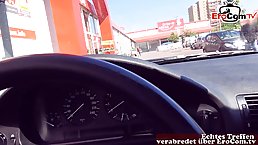German woman is giving a titjob to a horny stranger and getting fucked very hard