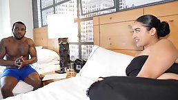 Exotic bitch with a big, round butt got banged in a hotel room and liked it