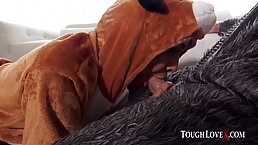 Latin cock teaser, Abby Lee Brazil gave a blowjob to her roommate, before she fucked him