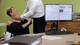 Lussy Sweet is a short haired, blonde plumper who likes to fuck many times per day