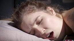 Horny, blonde plumper, Minka is using a pink sex toy, because she really wants to cum