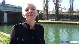 Short haired, blonde cougar would never say no to a casual fuck with a younger guy