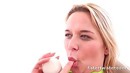 Hot blonde lesbians, Nikki Dream and her girlfriend are using a vibrator while satisfying each other