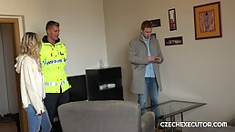 Kinky blonde likes to give deep, sensual blowjobs to cops and make them explode from pleasure