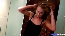 Beautiful, amateur babe, Ivana Sugar is about to make her first porn video for money