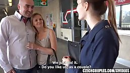 Busty milf doesn't mind having group sex for money, although she is not really a pro