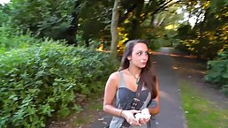 Amateur brunette went to a local park, the other day and ended up giving a POV blowjob