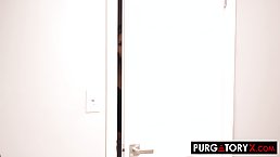 Sweet blonde cock teaser, Elsa Jean likes to give blowjobs to her roommate, before getting fucked