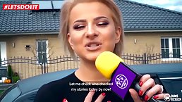 Big ass blonde with tattoos is in the mood to suck dick and get fucked very hard