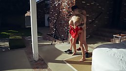 Slutty blonde woman is always looking for handsome guys who would fuck her brains out
