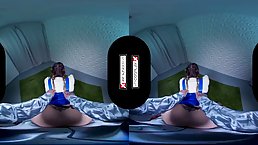 Racy babes are fucking guys in VR, wearing latex cosplay costumes and enjoying it a lot