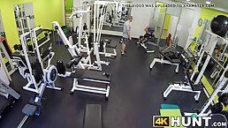 Slutty ginger chick got fucked in the gym, although there were other people doing their workout