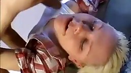 Short haired blonde is smoking and sucking dick, because it feels so fucking good, every time