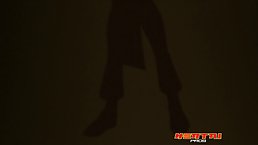 Busty, cartoon maid is being a real slut with a horny man, instead of working
